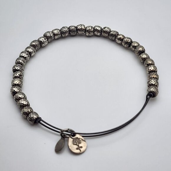 Alex & Ani Euphrates Silver Tone Beaded Bracelet - Picture 1 of 3